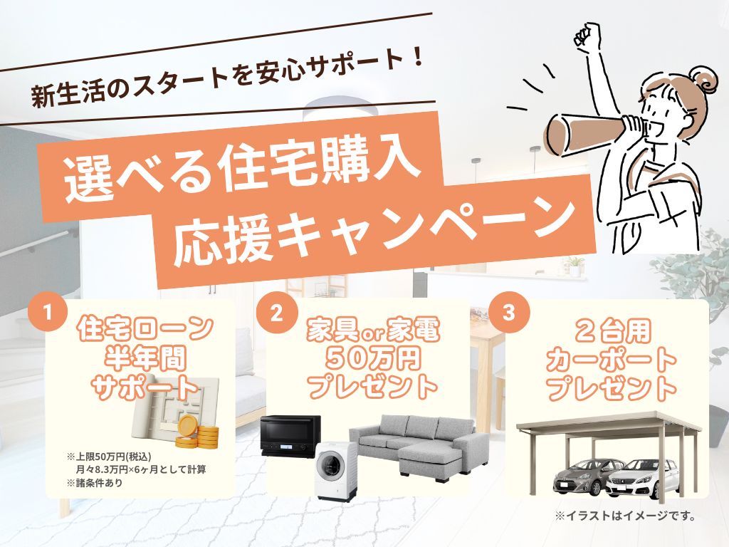 【今だけお得に】住宅購入応援キャンペーンの詳しい内容をご紹介‼️