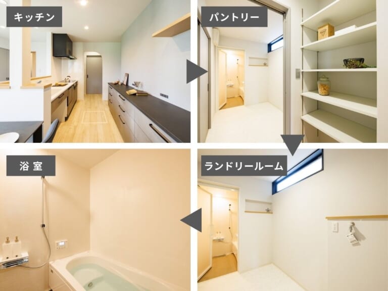 直線でつながる効率重視の家事動線